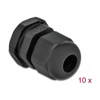 Delock Kabelverschraubung PG9 10 Stück schwarz