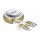 Delock USB 2 in 1 Aufrollkabel Typ-A zu Micro-B und Lightning™ weiß / gold