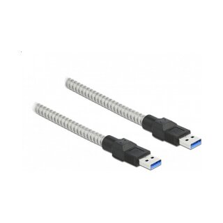 Delock USB 5 Gbps Kabel Typ-A Stecker zu Typ-A Stecker mit Metallmantel 2 m