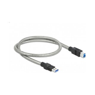 Delock USB 5 Gbps Kabel Typ-A Stecker zu Typ-B Stecker mit Metallmantel 0,5 m