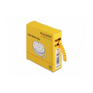 Delock Kabelmarker Box, Nr: 0, gelb, 500 Stück