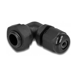 Delock Kabelverschraubung 90° gewinkelt PG7 schwarz