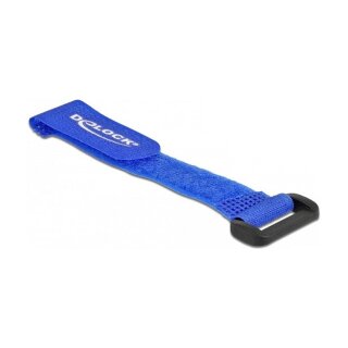 Delock Klett-Kabelbinder mit Schlaufe L 150 x B 20 mm blau 5 Stück