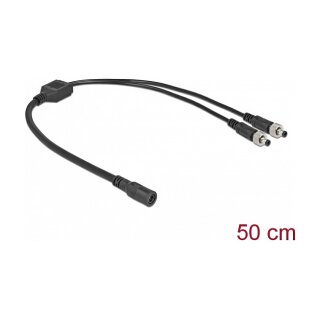 DC Verteilerkabel 5,5 x 2,1 mm 1 x Buchse zu 2 x Stecker verschraubbar