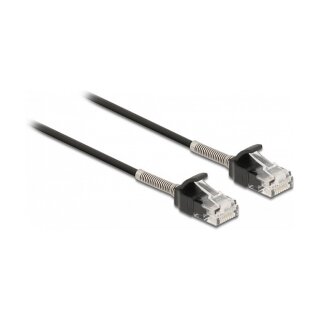 Delock Kabel RJ45 Stecker zu RJ45 Stecker mit Knickschutz Cat.6A 5 m schwarz