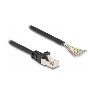 Delock Kabel RJ50 Stecker zu offenen Kabelenden S/FTP 5 m schwarz