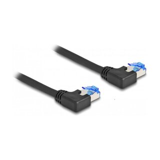 Delock RJ45 Netzwerkkabel Cat.6A S/FTP links gewinkelt 0,5 m schwarz