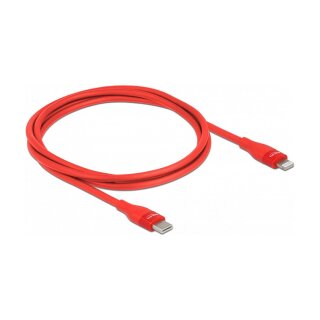 Delock Daten- und Ladekabel USB Type-C™ zu Lightning™ für iPhone™, iPad™ und iPod™ rot 1 m MFi