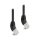 RJ45 Netzwerkkabel Cat.6A S/FTP 45° nach oben gewinkelt 0,25 m schwarz