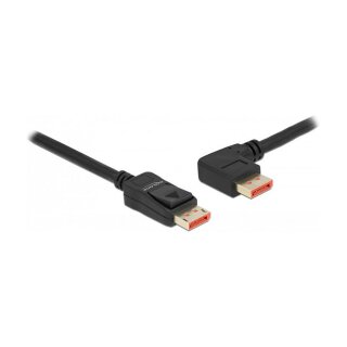 Delock DisplayPort Kabel Stecker gerade zu Stecker 90° links gewinkelt 8K 60 Hz 2 m