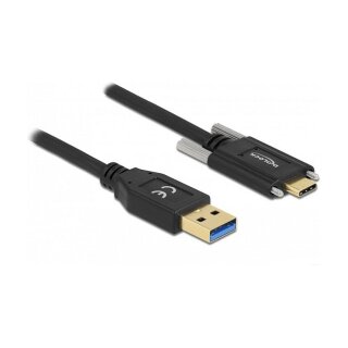 Delock USB 10 Gbps Kabel Typ-A Stecker zu USB Type-C™ Stecker mit Schrauben seitlich 1,5 m
