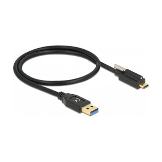 Delock USB 10 Gbps Kabel Typ-A Stecker zu USB Type-C™ Stecker mit Schraube oben 0,5 m