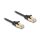 Delock RJ45 Flachband Netzwerkkabel mit Geflechtmantel Cat.6A U/FTP Stecker zu Stecker 0,25 m schwarz