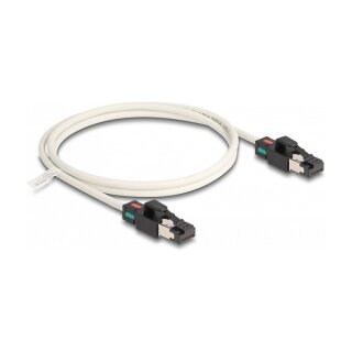 Delock Netzwerkkabel RJ45 Stecker zu Stecker Cat.6A S/FTP mit drehbarer Farbmarkierung 1 m weiß