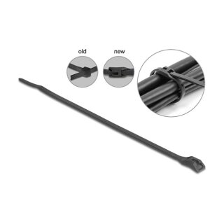 Delock Kabelbinder mit flachem Kopf L 150 x B 3,6 mm 100 Stück schwarz