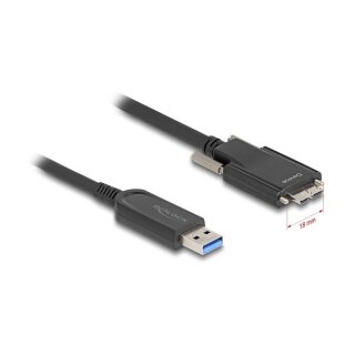 Delock Aktives Optisches Kabel USB 10 Gbps Typ-A Stecker zu Typ Micro-B Stecker mit Schrauben 5 m