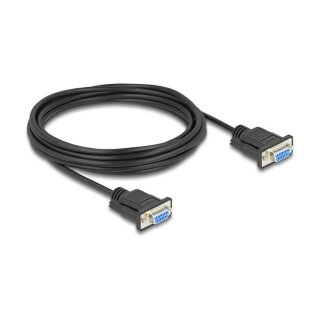 Delock RS-232 Kabel Seriell D-Sub9 Buchse zu Buchse mit schmalem Steckergehäuse 5 m