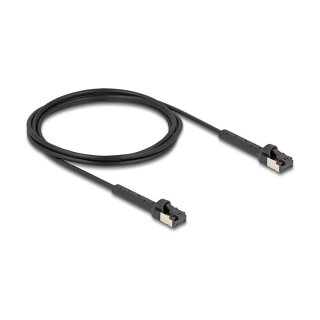 Delock RJ45 Slim Netzwerkkabel Cat.6A U/FTP winkelbar schwarz 2 m