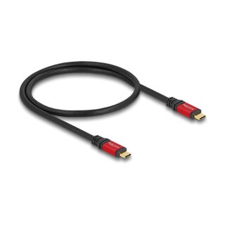 Delock USB 20 Gbps Kabel USB Type-C™ Stecker zu Stecker PD 3.0 100 W E-Marker 0,5 m rot Metall