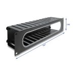 19" 2 HE Kabelmanagement Rangierpanel mit...