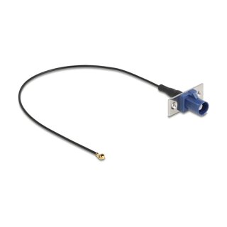 Delock Antennenkabel FAKRA C Stecker zu MHF® I Stecker 1,13 - 20 cm 2 vorgestanzte Löcher