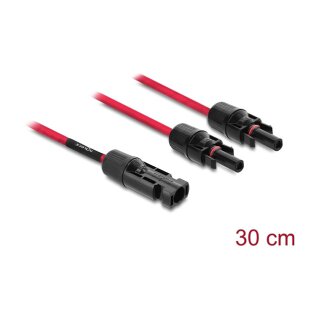 Delock DL4 Solar Splitter Kabel 1 x Stecker zu 2 x Buchse 30 cm rot