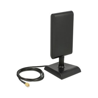 Delock LTE Antenne SMA Stecker 2 - 4 dBi omnidirektional mit magnetischem Standfuß und Anschlusskabel (ULA 100, 1 m) schwarz