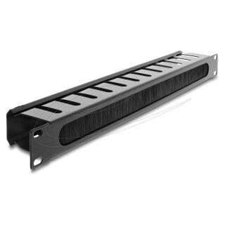 19" Kabelmanagement Rangierpanel mit Bürste 1 HE schwarz