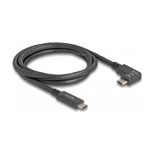 Delock USB 10 Gbps Kabel USB Type-C™ Stecker zu USB Type-C™ Stecker gewinkelt links / rechts 1 m 4K PD 60 W mit E-Marker