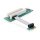 Riser Karte PCI Express x1 > 2 x PCI mit flexiblem Kabel 9 cm links gerichtet