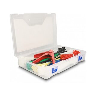 Kabelbinder Sortimentsbox mit Kabelbinderzange 600-teilig farbig
