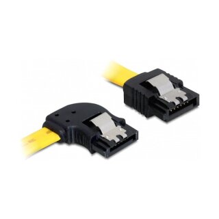 SATA 6 Gb/s Kabel gerade auf links gewinkelt 50 cm gelb