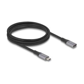 USB 40 Gbps Verlängerungskabel USB Type-C™ Stecker zu Buchse PD 3.1 240 W 2 m grau Metall