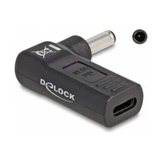 Delock Adapter für Notebook Ladekabel USB Type-C™ Buchse zu Dell 4,5 x 3,0 mm Stecker 90° gewinkelt