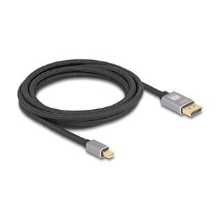 Delock Mini DisplayPort zu DisplayPort Kabel 8K 60 Hz 3 m grau Metall ohne Einrastfunktion