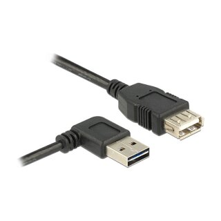 Delock Verlängerungskabel EASY-USB 2.0 Typ-A Stecker gewinkelt links / rechts > USB 2.0 Typ-A Buchse 1 m