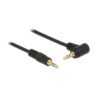 Delock Klinkenkabel 3,5 mm 3 Pin Stecker > Stecker gewinkelt 0,5 m schwarz