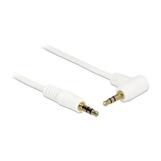 Klinkenkabel 3,5 mm 3 Pin Stecker > Stecker gewinkelt 2 m weiß
