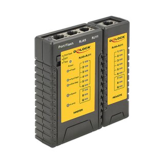 Kabeltester RJ45 / RJ12 + Portfinder