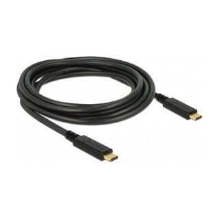Delock USB 2.0 Kabel Type-C zu Type-C 3 m PD 5 A E-Marker