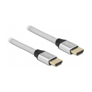 Delock Ultra High Speed HDMI Kabel 48 Gbps 8K 60 Hz silber 1 m zertifiziert