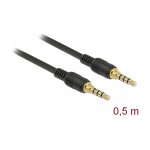 Delock Klinkenkabel 3,5 mm 4 Pin Stecker zu Stecker 0,5 m...