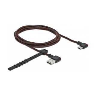 Delock EASY-USB 2.0 Kabel Typ-A Stecker zu USB Type-C™ Stecker gewinkelt links / rechts 1,5 m schwarz