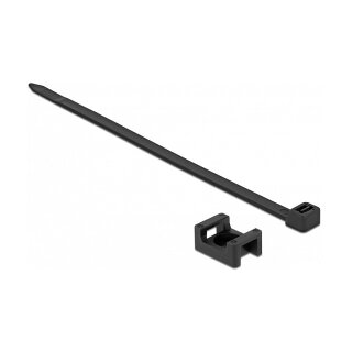 Delock Schraubhalter 23 x 16 mm mit Kabelbinder L 150 x B 7,2 mm schwarz