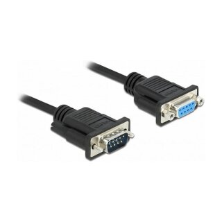 Delock RS-232 Kabel Seriell D-Sub9 Stecker zu Buchse mit schmalem Steckergehäuse 2 m