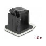 Kabelhalter mit Verschlussclip selbstklebend schwarz 10...