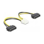 Delock Stromkabel 2 x SATA 15 Pin Stecker zu 8 Pin EPS...