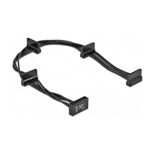 Delock Kabel Power SATA 15 Pin Stecker > 4 x SATA 15 Pin Buchse 40 cm schwarz