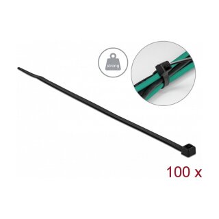 Delock Kabelbinder mit hoher Zugfestigkeit L 300 x B 4,8 mm schwarz 100 Stück