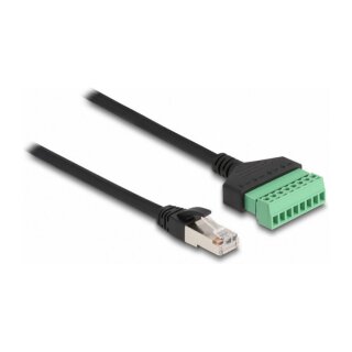 Delock RJ45 Kabel Cat.6 Stecker zu Terminalblock Adapter 1 m 2-teilig